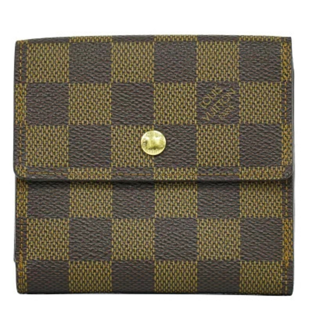 Louis Vuitton LV Portefeuille Elise Damier Ebene Brown folding wallet brown